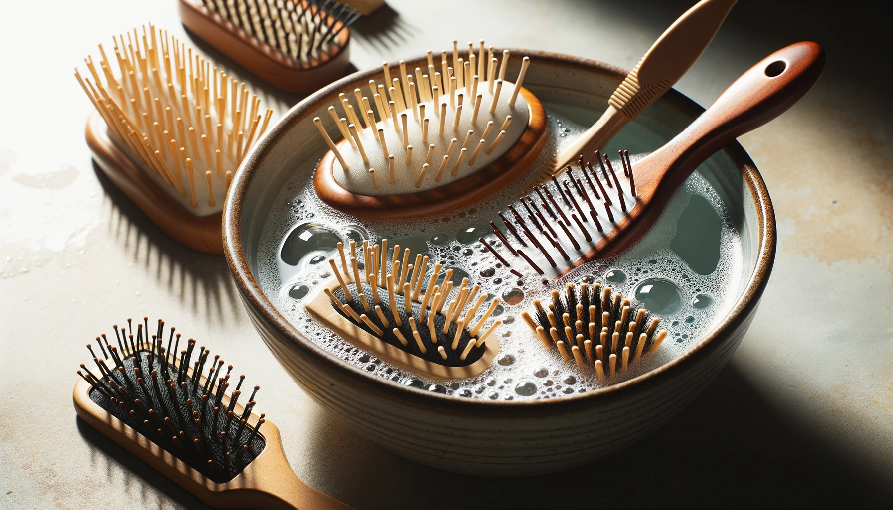 tremper votre brosse à cheveux